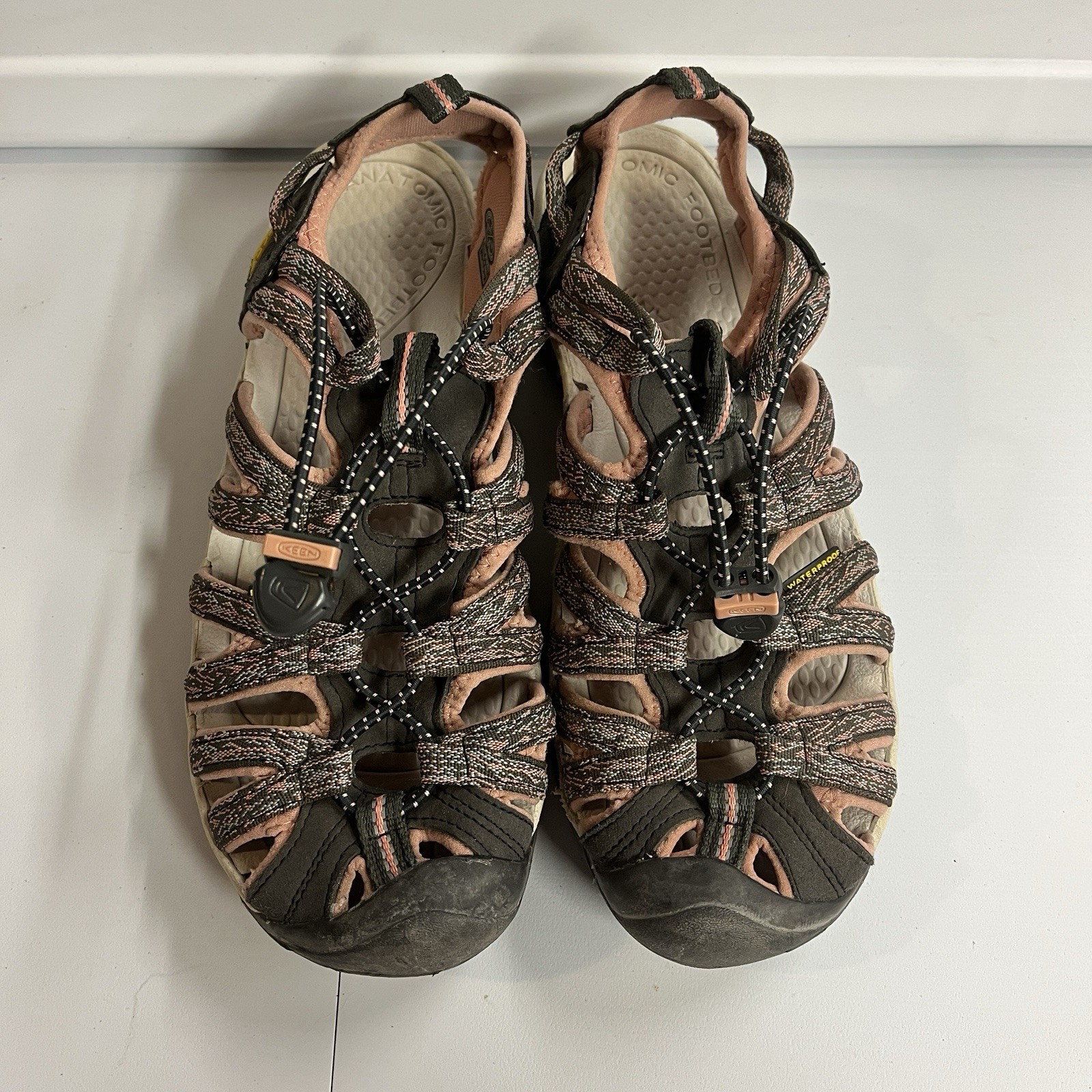 KEEN Sandali Donna Taglia 9 Impermeabili Escursionismo Rosa Sussurro Grigio Nero Scarpe