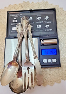 4 Pezzi ARGENTO STERLING Towle Old Master Zuppa Cucchiaino Forchetta COLTELLO 131 Grammi