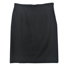 Pendleton Black Midi Skirt Womens 12 Petite 100 Wool Lined USA 90s Minimalist