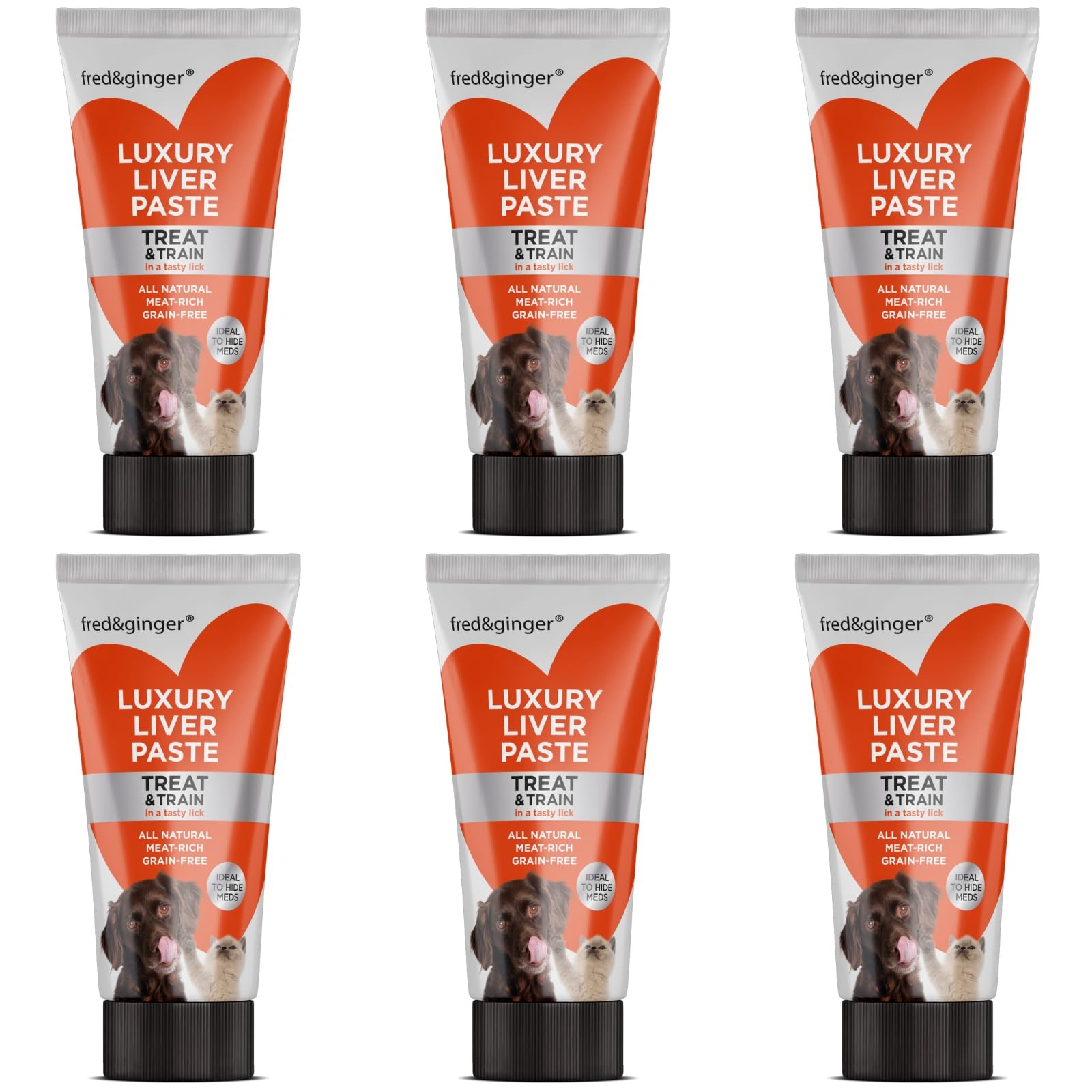 Liver Paste Tubes for Dogs and Cats 75g [Pack of 6] Grain 37.5 g (Pack 6)