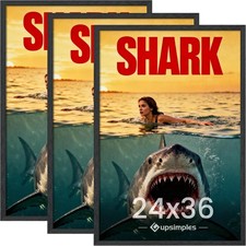 24x36 Poster Frames Gallery Wall Frame Set of 3 Black Wood Grain Large 24 x 36