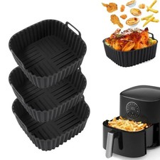 Reusable Silicone Air Fryer Liner Square Non Stick Basket Mat for 4-7QT OvenTray