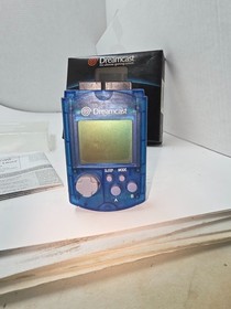 WORKING Sega Dreamcast Clear Blue VMU OEM Visual Memory Unit NEW BATTERY'S  #H10