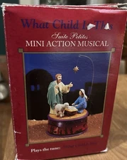 Vintage Enesco Suite Petites Mini Action Musical What Child is This Nativity