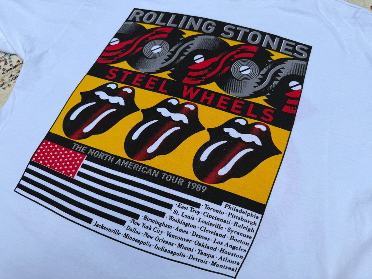 Vintage 1989 Rolling Stones Steel Wheels Tour T Shirt USA Single