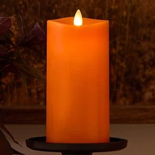 Luminara Flickering Flameless LED Candle for Indoor, 3" x 6.5" - Russet Orange