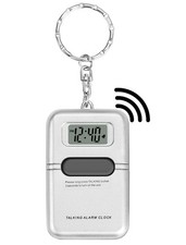 Talking Clock Keychain with LCD Screen - Clear American Accent, Announcing ti...