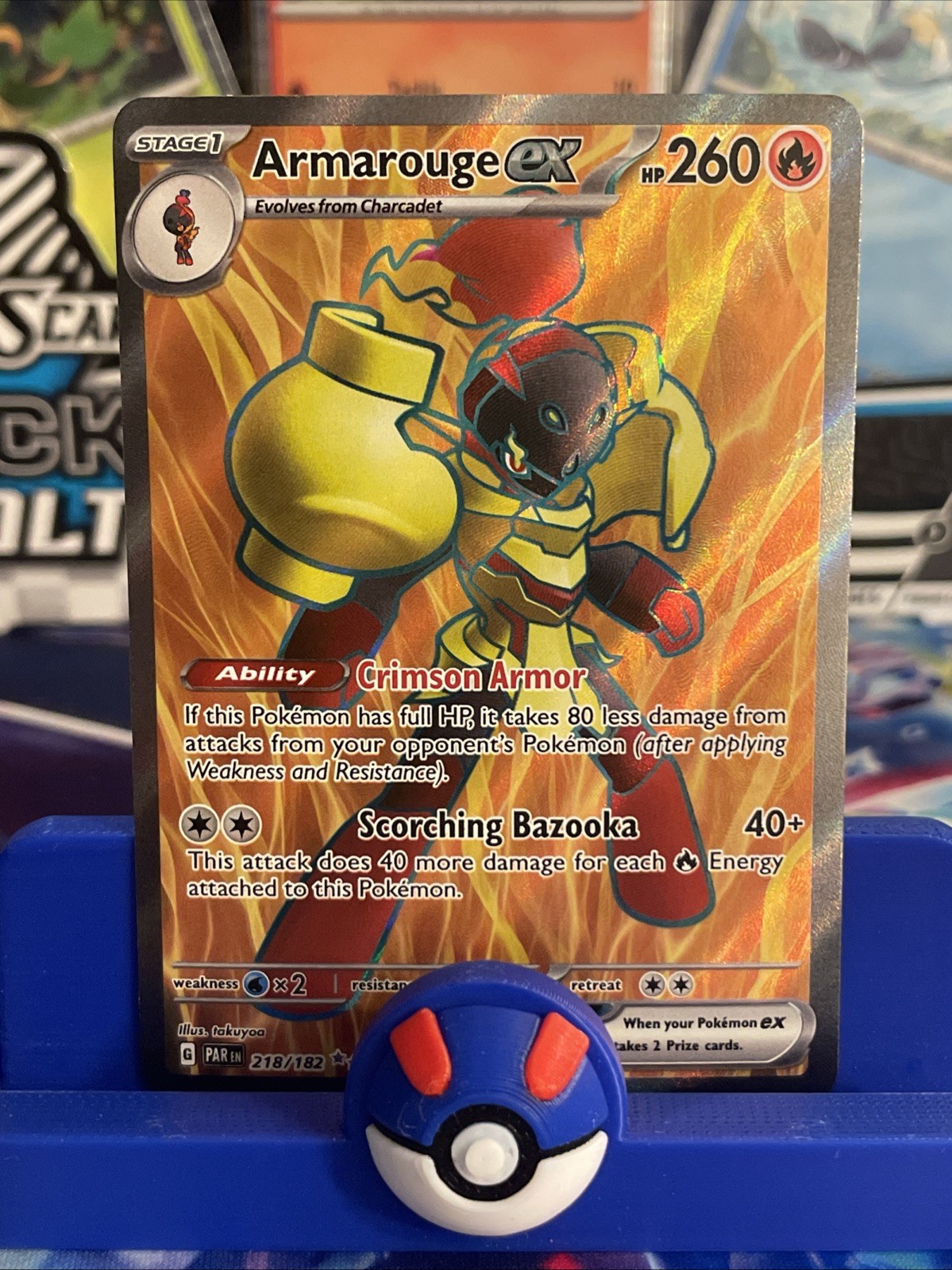 Armarouge EX 218/182 Full Art Ultra Rare Paradox Rift Pokemon TCG NM