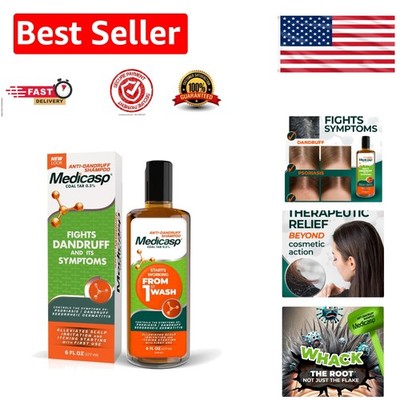 Coal Tar Anti-Dandruff Shampoo 6 Fl Oz - Fast Relief from Dandruff & Itchy Scalp