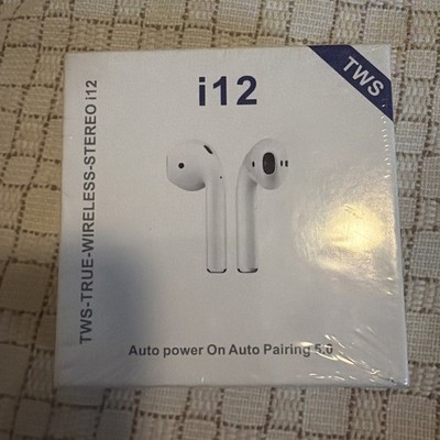TWS True Wireless Stereo i12 Earbuds White Auto Pairing 5.0 Auto Power On