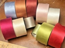 silk satin double sided 2" ribbon 1yd made in Japan