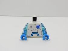 LEGO White w/ Trans Blue Sleeves Printed Space Torso Minifig B3