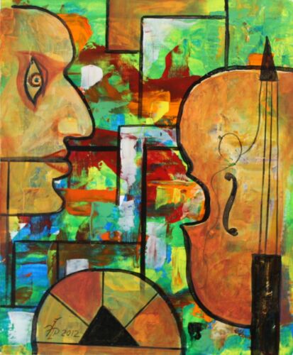 PINTURA AL ÓLEO ORIGINAL lienzo abstracto ARTE CONTEMPORÁNEO por Pronkin 2012 cuerda - Imagen 2 de 6