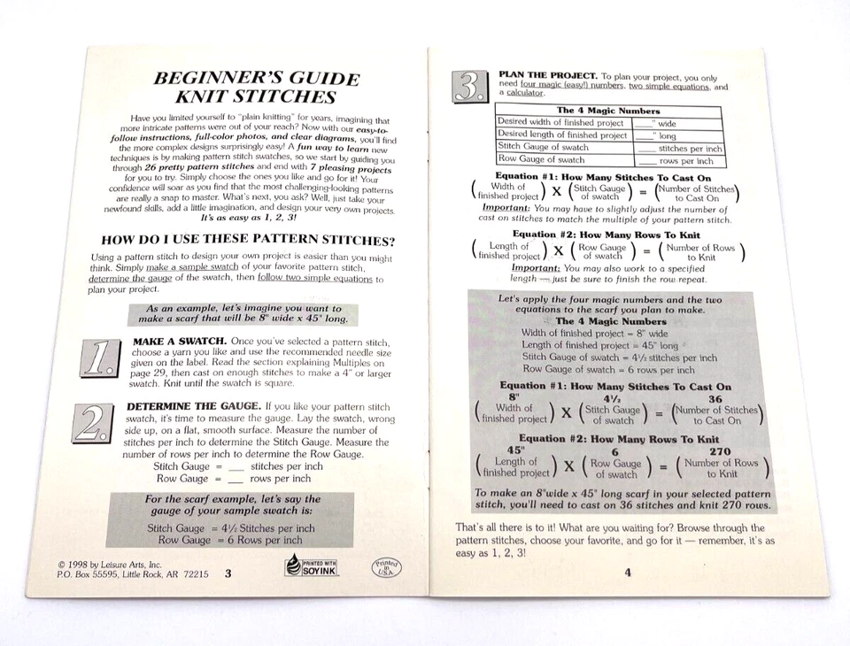 Beginner's Guidebook Knit Stitches 26 Stiches 38 pages Vintage 1998 See Video - Image 4 of 4