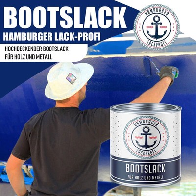 Bootslack GLÄNZEND Weiß RAL 9010 – Yachtlack Für Holz & Metall, Inkl. Lackier-Set & Verdünnung (1 Liter)