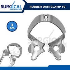 3 Pcs Endodontic Rubber Dam Clamps 0 Stainless Steel Surgical Dental German Gr