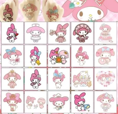 10 x Sanrio My Melody Temporary Tattoos Kids Birthday Party Bag Fillers #stiker