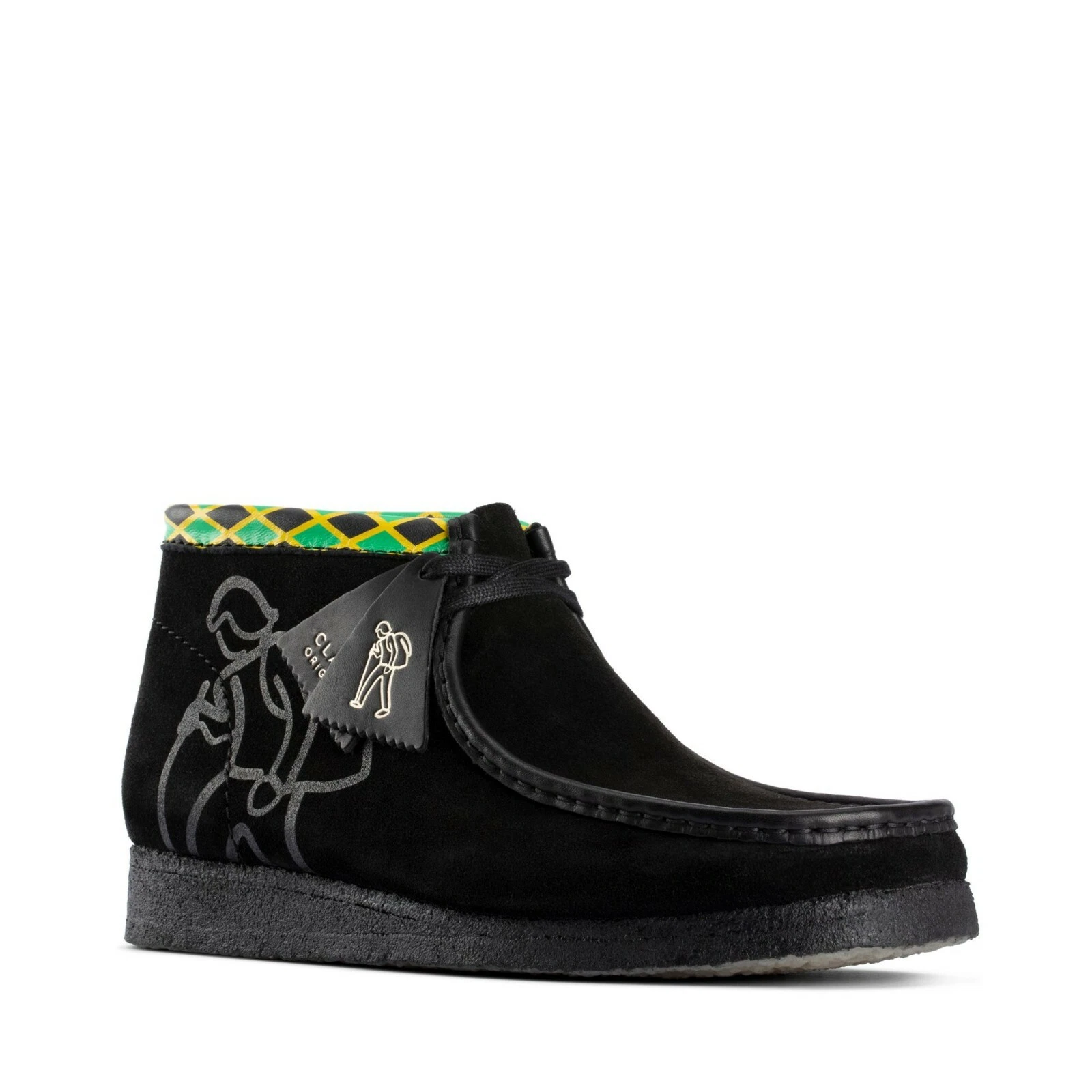 NEW MEN CLARKS ORIGINAL WALLABEE LIMITED EDITION JAMAICA BEE BLACK SUEDE SHOES
Opens in a new window