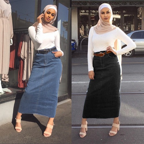 Muslim Women Long Skirt Maxi Bodycon 