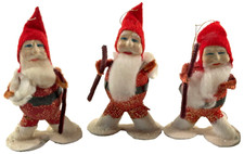 vtg Lot x3 Japan Santa Claus Christmas figurines paper mache