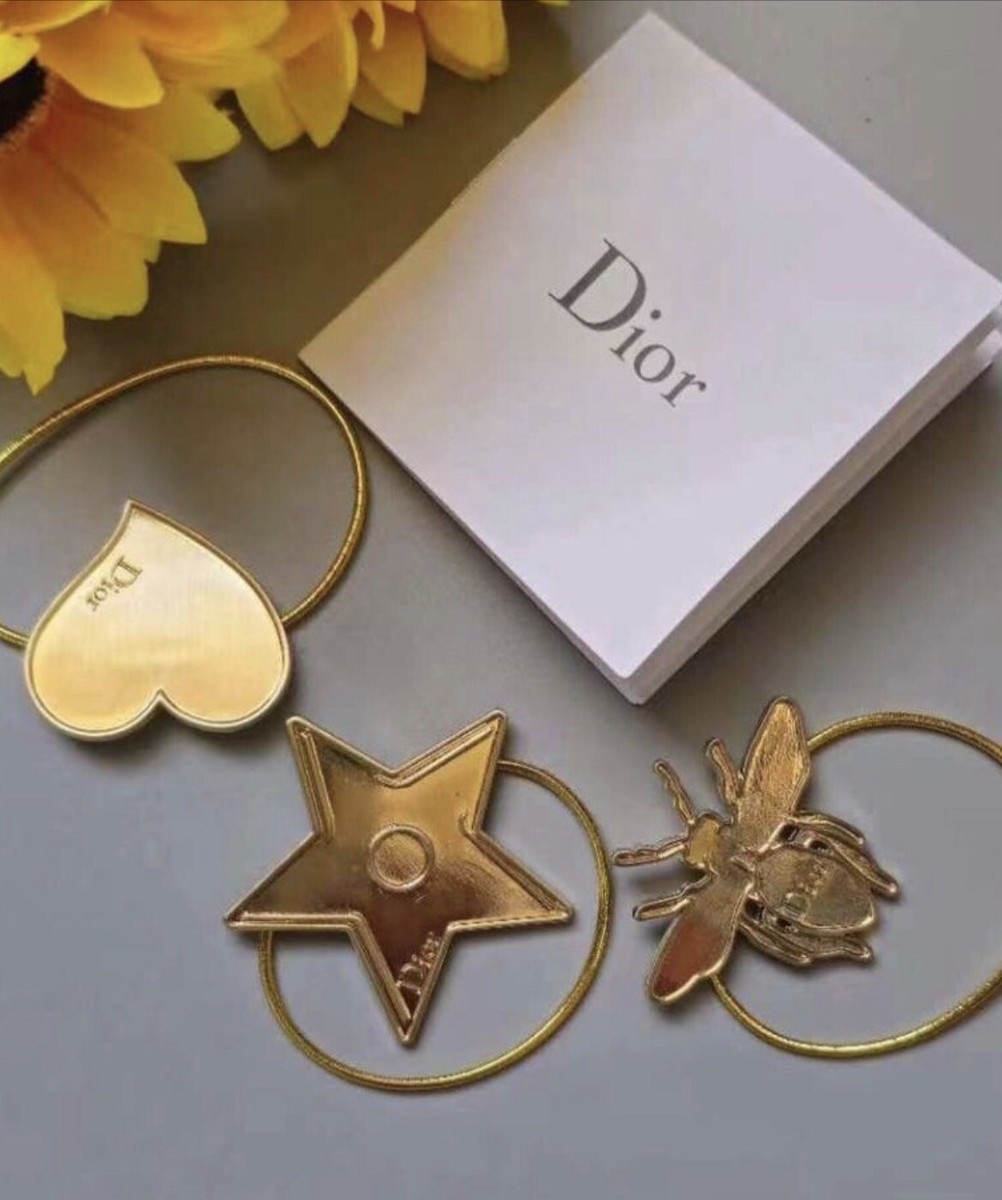 Christian DIOR Novelty hair accessories hair elastic Set GOLD