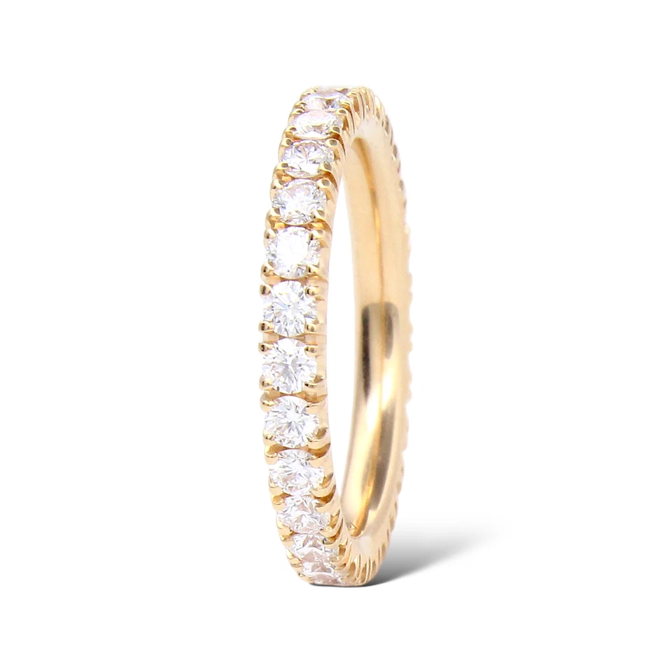 Anillo Cartier Eternidad Banda 1 CT Diamante Natural Corte Redondo Oro Rosa 18K Talla 5 Foto 3 de 4