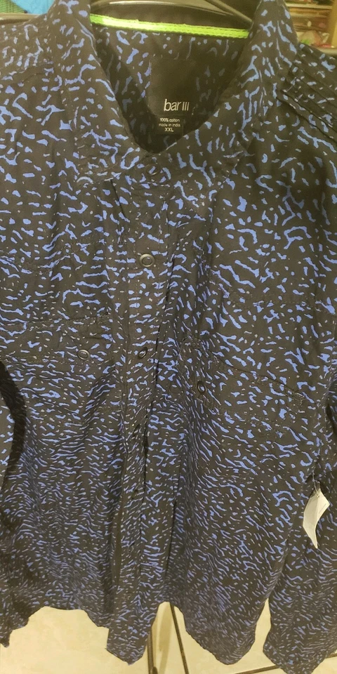 Bar lll Long Sleeve Black Blue Dress Shirt - Image 2 of 4