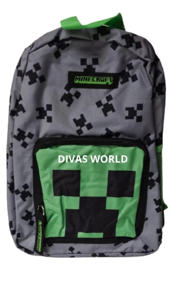 Minecraft Creeper Rucksack Tasche Kinderrucksack Reise Schule Schultertaschen Primark - Bild 2 von 4