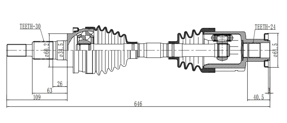 Left Front CV Axle Shaft 971407271P 9A7407271F For Porsche Panamera HYBRID PHEV - Image 2 of 2