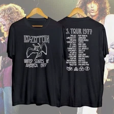 TG Led Zeppelin 1977 American Tour Black Mens T-Shirt Tee Unisex Size S-3XL