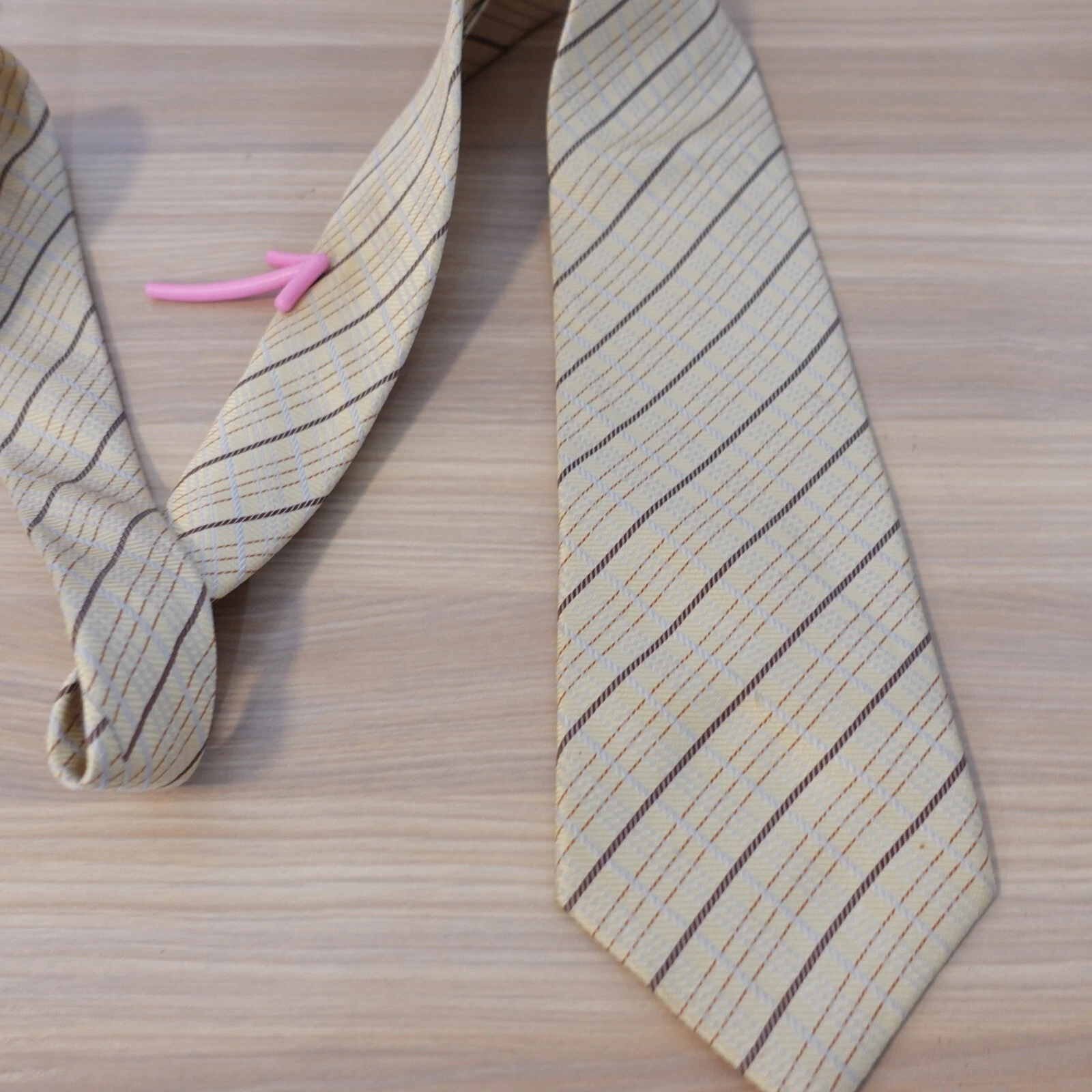 OFF WHITE Tuta Abito Cravatta Uomo Off White Marrone Plaid Tattersall Cravatta NUOVA MIGLIORE COLLEZIONE