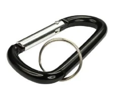 2pc 3" Aluminum Carabiner D-Ring Keychain Locking Spring Belt Clip Snap Hook BLK