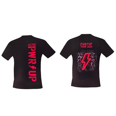 ACDC T-Shirt Fanshirt Merch Schwarz Power Up Größe M L 100% Baumwolle