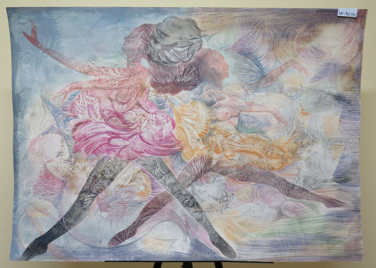 101X72 CM Pintura Vintage Técnica Mixta Bailarinas Danza Clásica Ballet P32