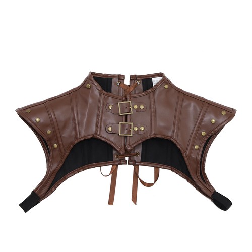Costume vestito uomo gladiatore romano pelle PU gonna cintura vita petto imbracatura - Foto 116 di 175