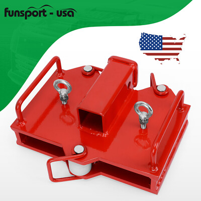 2'' Trailer Hitch Receiver for Dual Pallet Forks Forklift Towing Adapter Attach