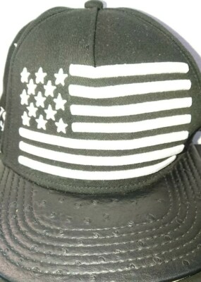 Cayler & Sons Hip Hop Rare Vintage Snapback Hat Cap Usa Flag Leather Brim V$A
