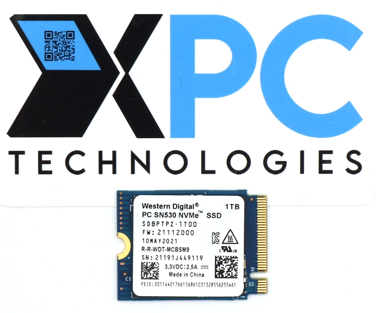 Western Digital PC SN530 1TB 2230 M.2 NVMe PCIe SSD Solid