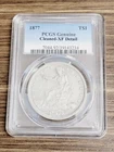 1877 Trade Silver Dollar T$1 PCGS Genuine Cleaned- XF Detail Coin