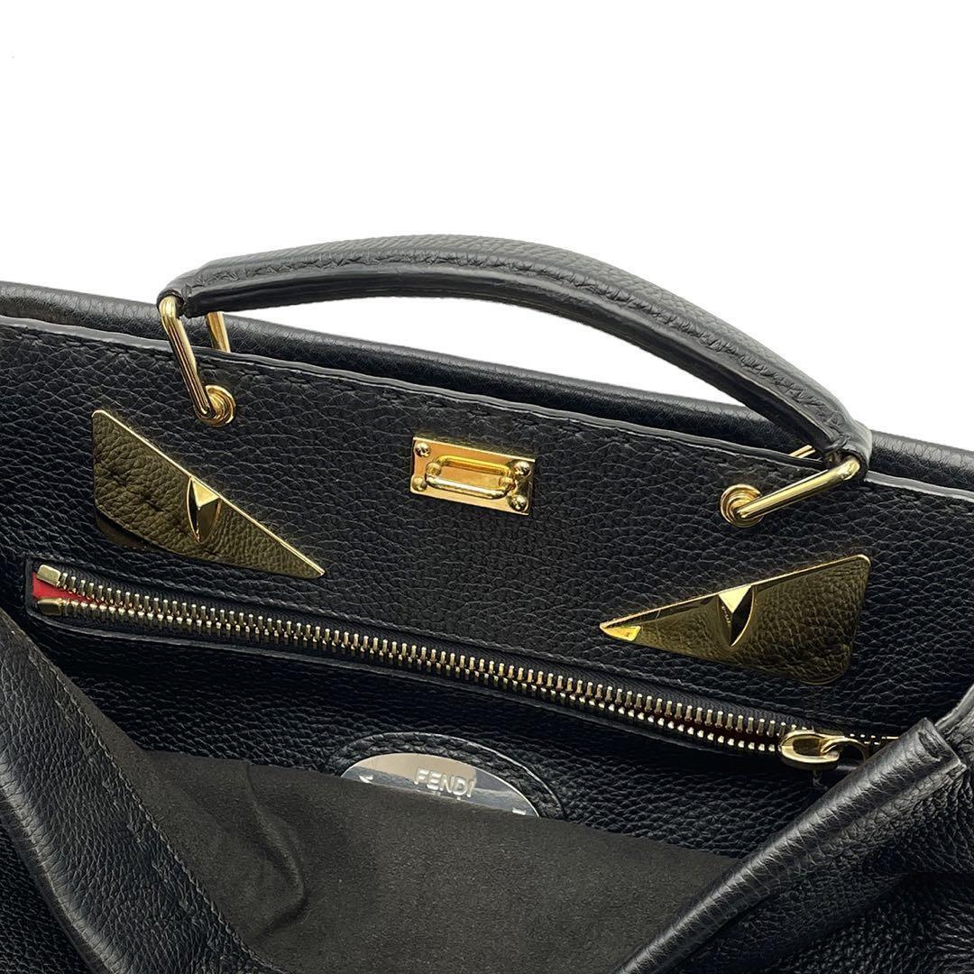 FENDI Selleria Peekaboo Large Monster Eye 2way Handbag Black FENDI Selleria Peekaboo Large Monster Eye 2way Handbag Black