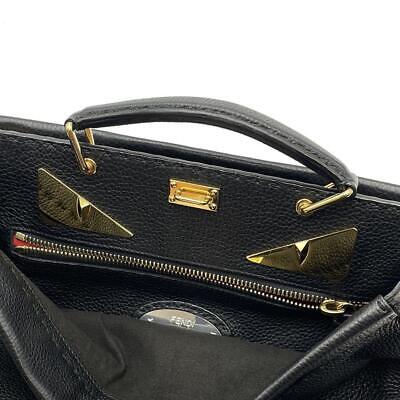 FENDI Selleria Peekaboo Large Monster Eye 2way Handbag Black FENDI Selleria Peekaboo Large Monster Eye 2way Handbag Black