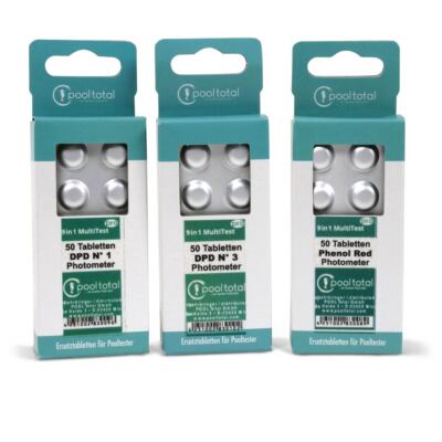 POOL Total Refill-SET> Gesamt Chlor + pH-Wert 150 Photometer Reagenztabletten