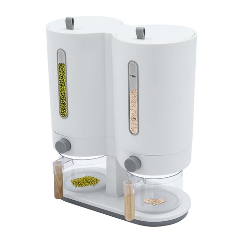 Dispensador de arroz doble dispensador de alimentos secos de gran capacidad con 2 tazas medidoras  - Imagen 2 de 18