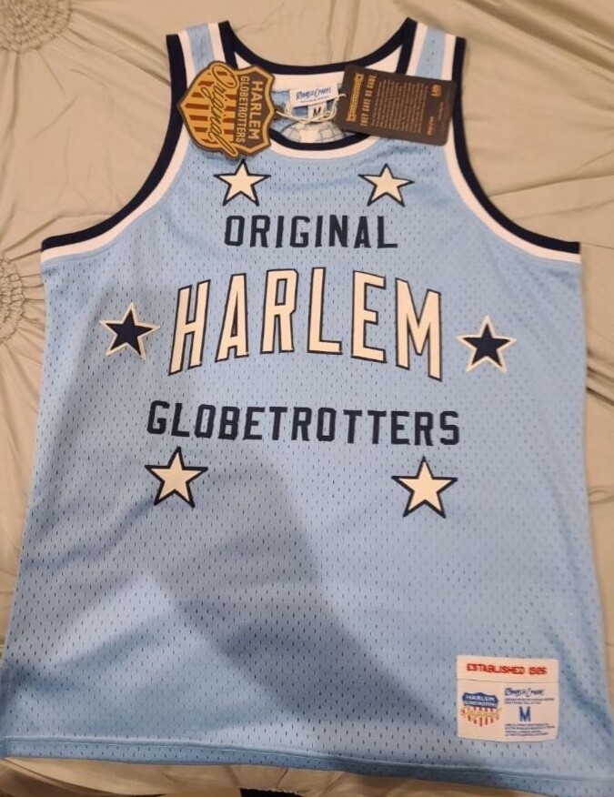 ウェア Harlem Globetrotters Jersey NWT Curly NWT HARLEM GLOBETROTTERS CURLY NEAL #22 RINGS & CRWNS SEWN BLUE