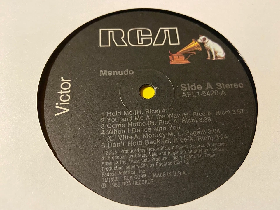Menudo~S/T~POSTER~INNER SLEEVE~Ricky Martin~80s Latin Teen Idol Synth Pop Dance - Image 4 of 4