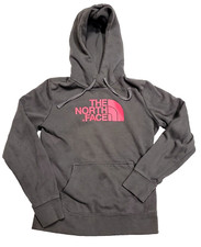 The North Face Graphic Print Spell Out Pink Logo Long-Sleeve Hoodie Women Small