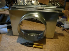 Return air filter plenum, 20x16 with end cap, and round 12" collar , hvac duct