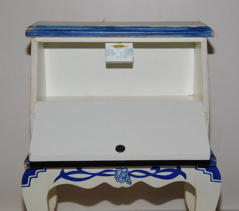 Antique Dollhouse Wood Furniture Handpainted Miniature Secretary Desk - Image 3 of 4