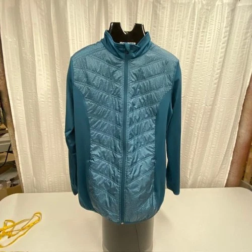 BCG Cold Weather Hybrid Jacket Men's XL Blue Full Zip Quilted Stretch Outdoor - product listing photo