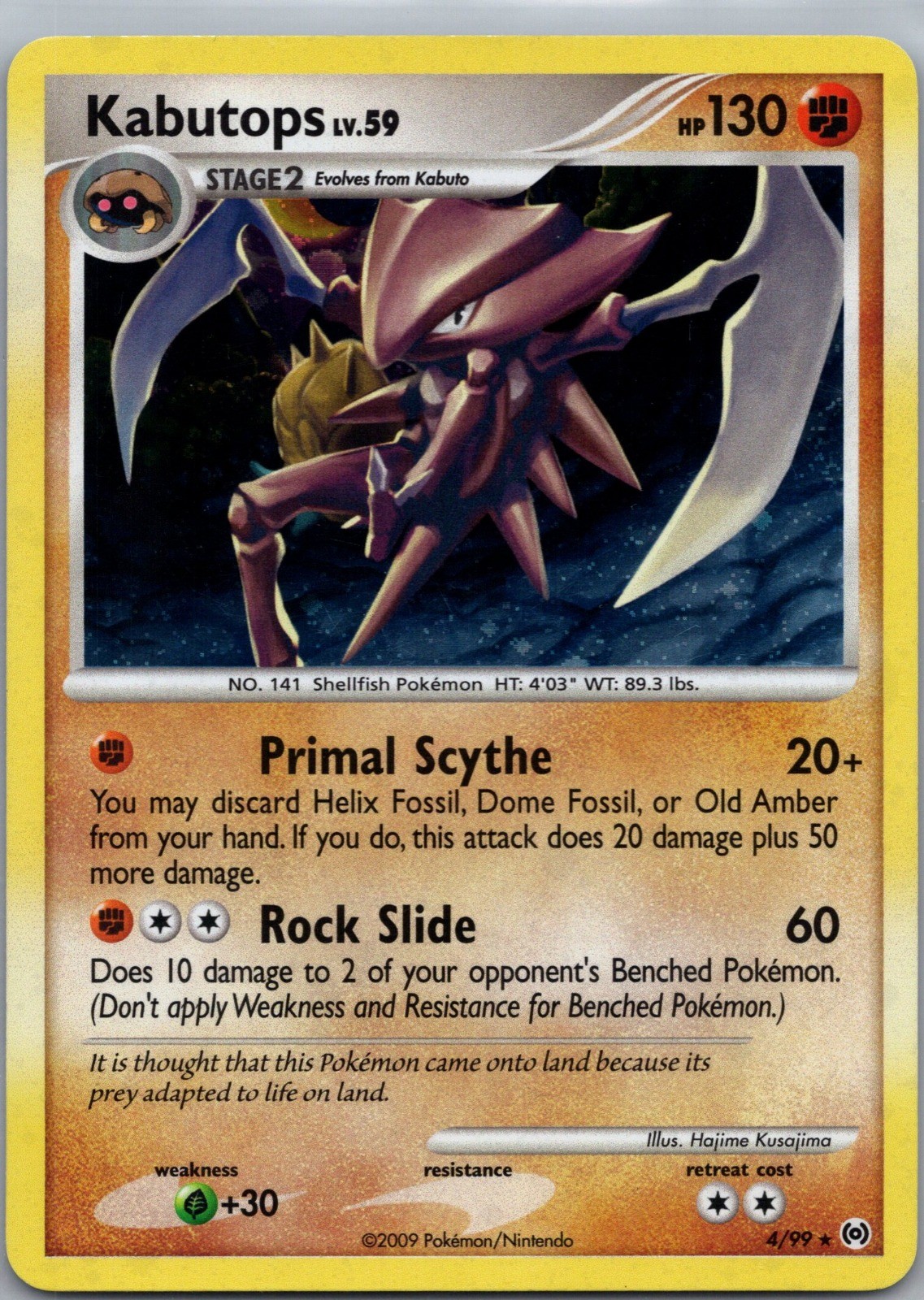 Kabutops Holo Rare Arceus 4/99 NM